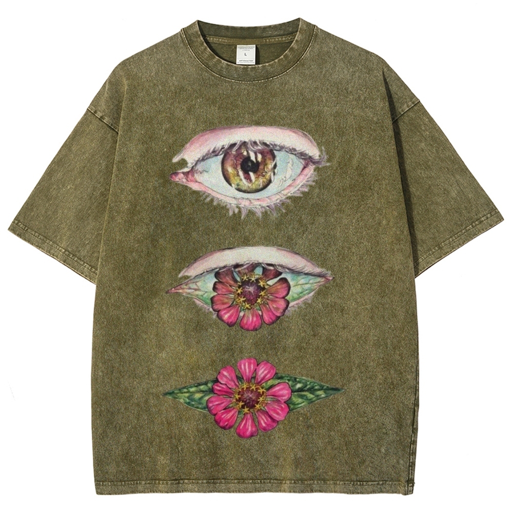 Flowers from Eyes Unisex Vintage Washed Tee