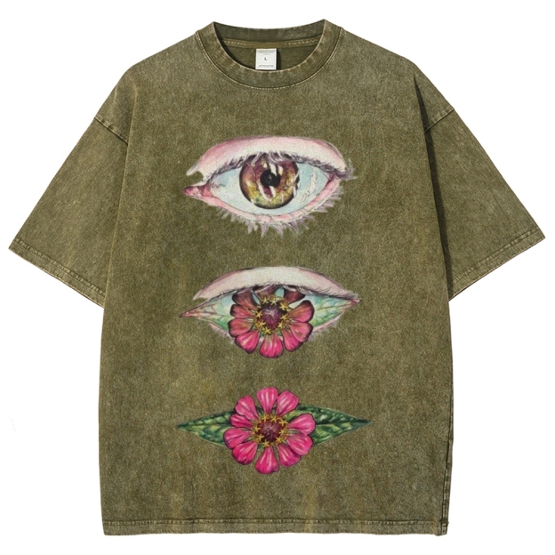 Flowers from Eyes Unisex Vintage Washed Tee