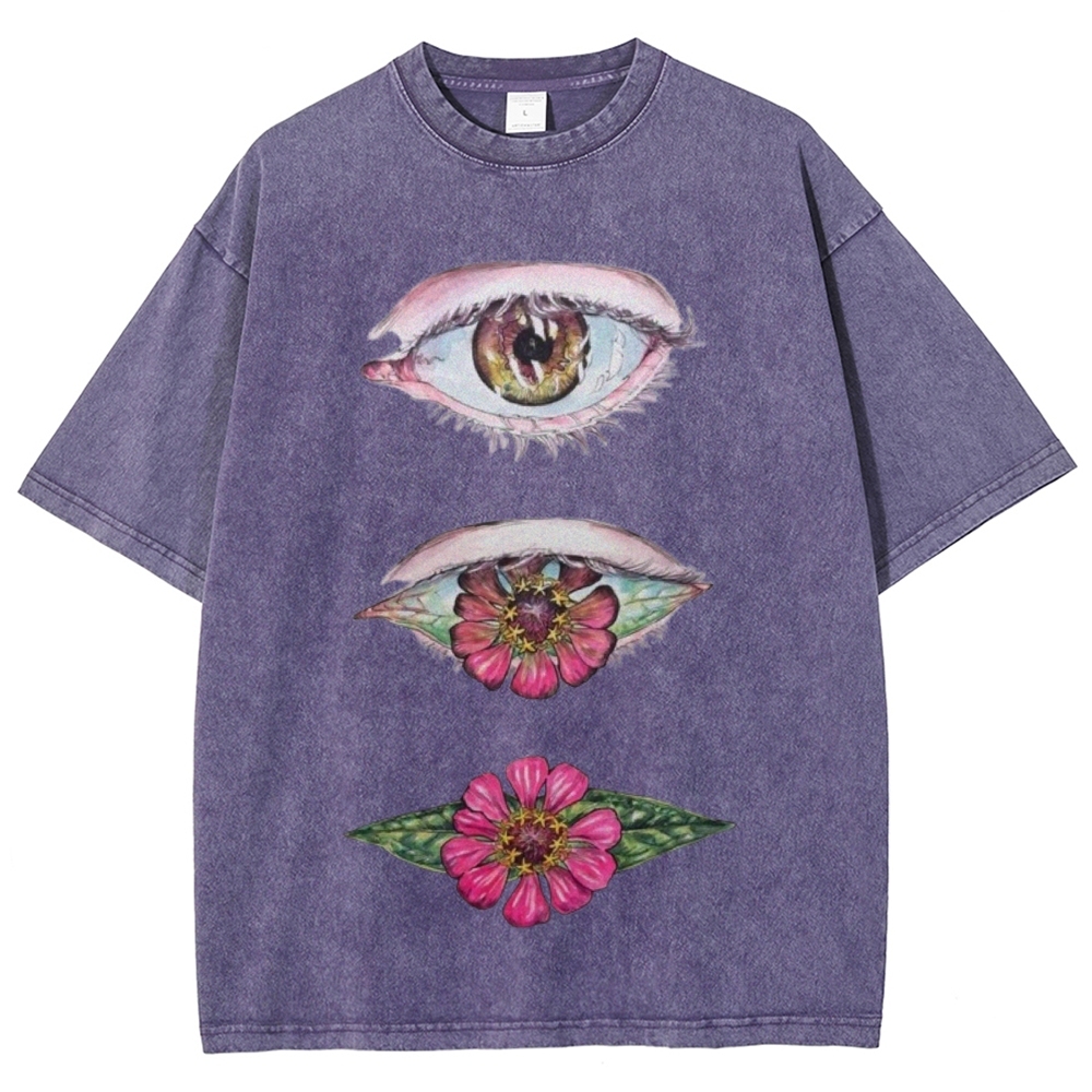 Flowers from Eyes Unisex Vintage Washed Tee