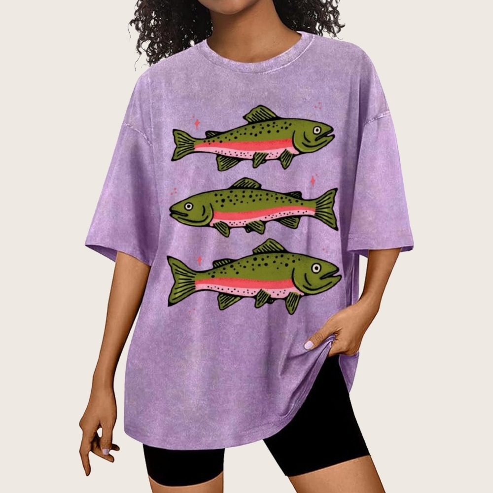Three Trout Unisex Vintage Washed Tee
