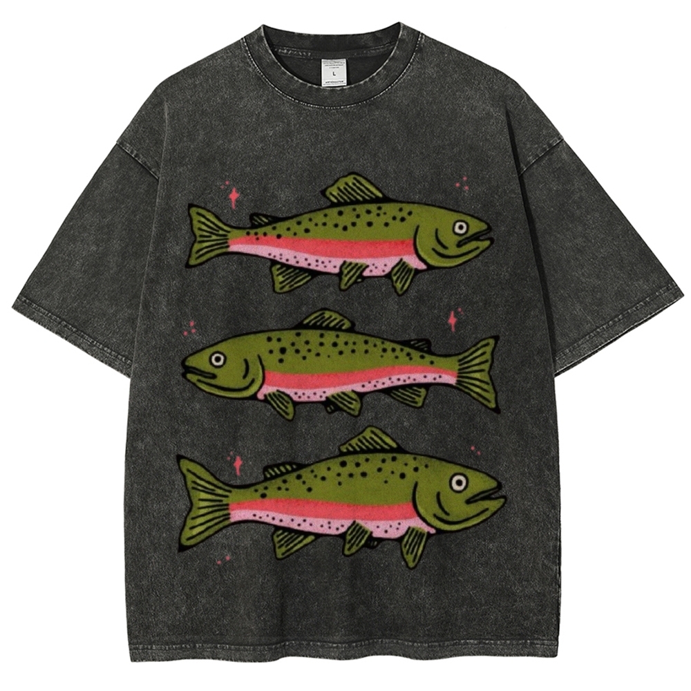 Three Trout Unisex Vintage Washed Tee