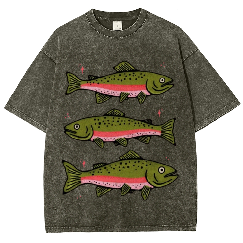 Three Trout Unisex Vintage Washed Tee