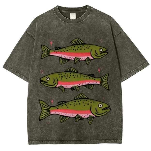 Three Trout Unisex Vintage Washed Tee