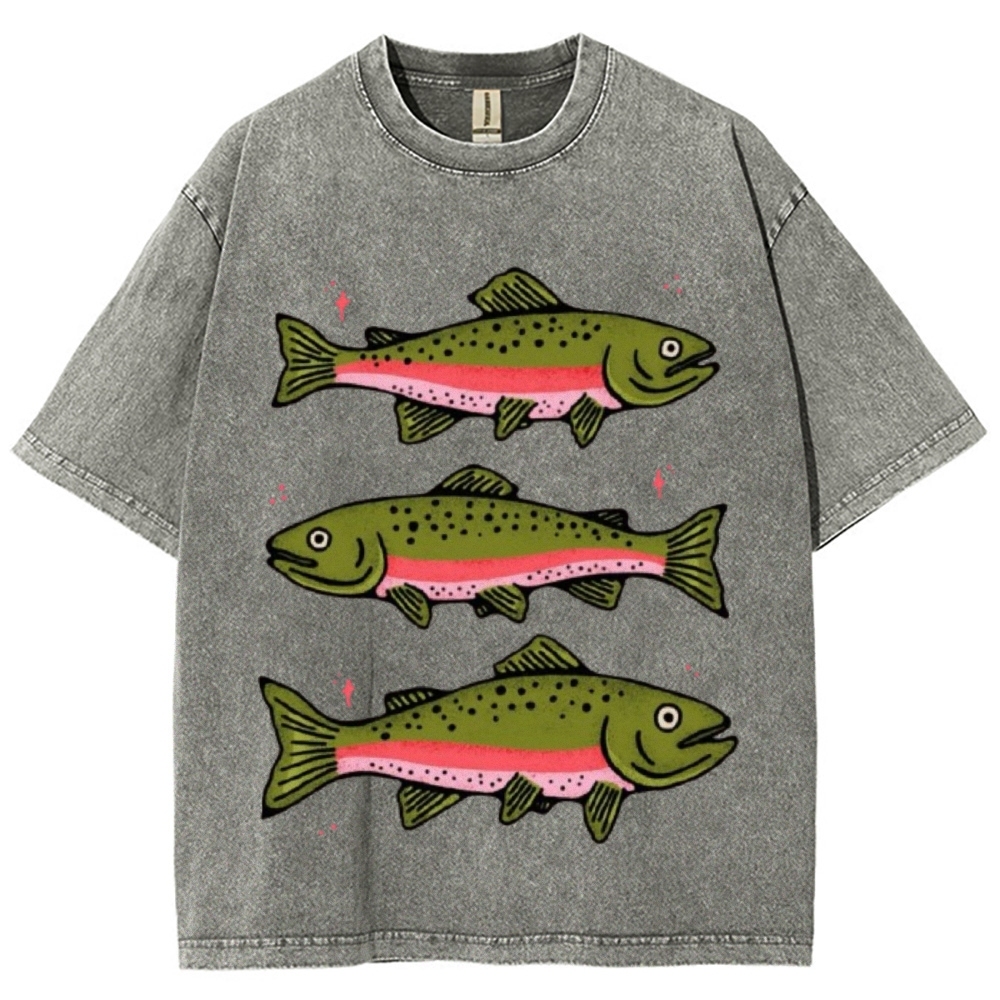 Three Trout Unisex Vintage Washed Tee