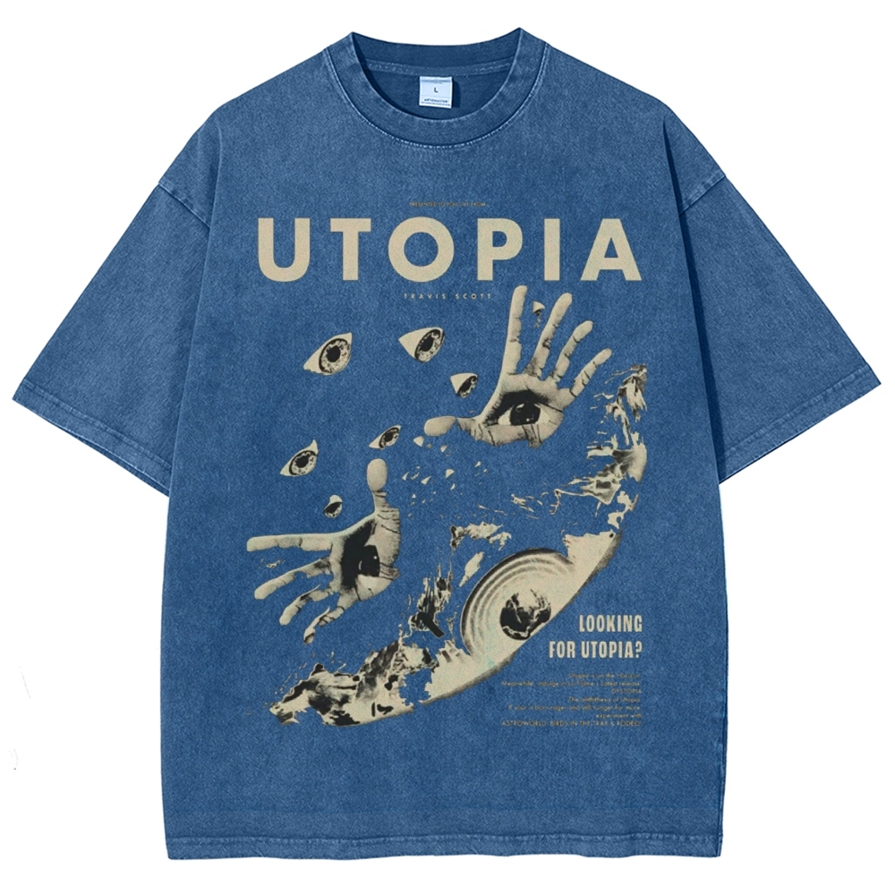 Unisex UTOPIA Printed Washed Tee