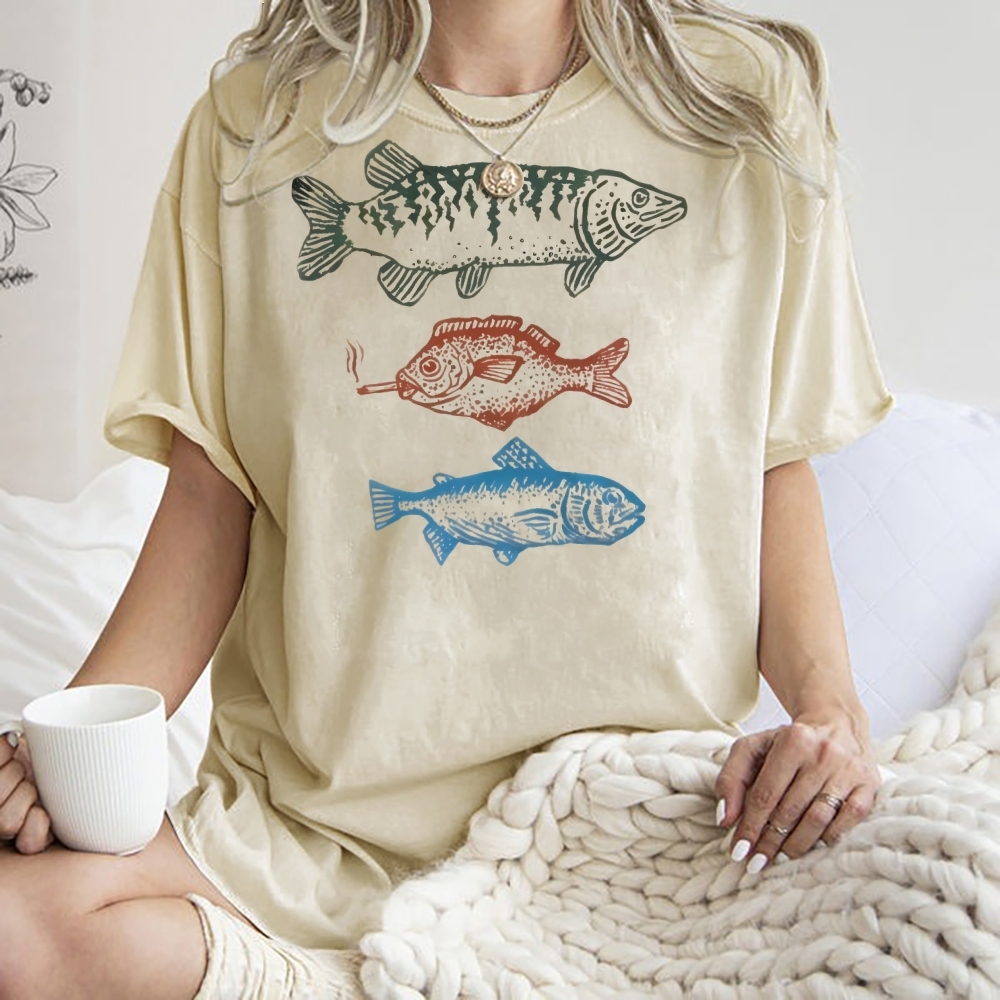 Fish Art Print Causal Short Sleeve T-shirt