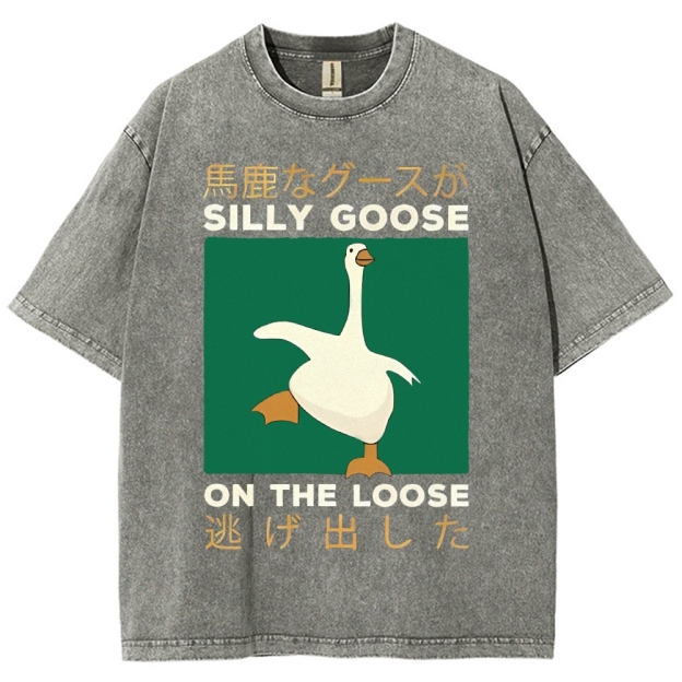 Unisex Loose Printed Washed Tee