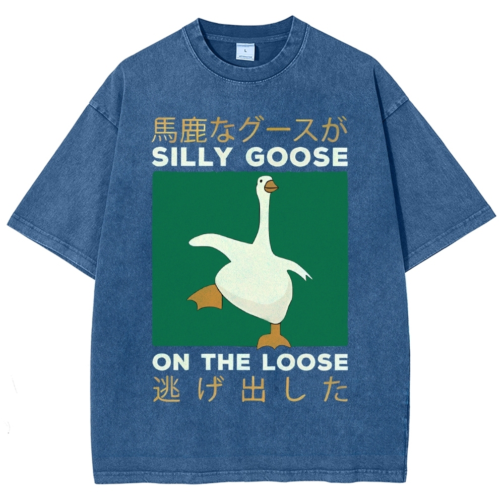 Unisex Loose Printed Washed Tee