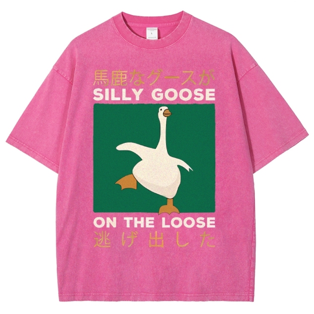 Unisex Loose Printed Washed Tee