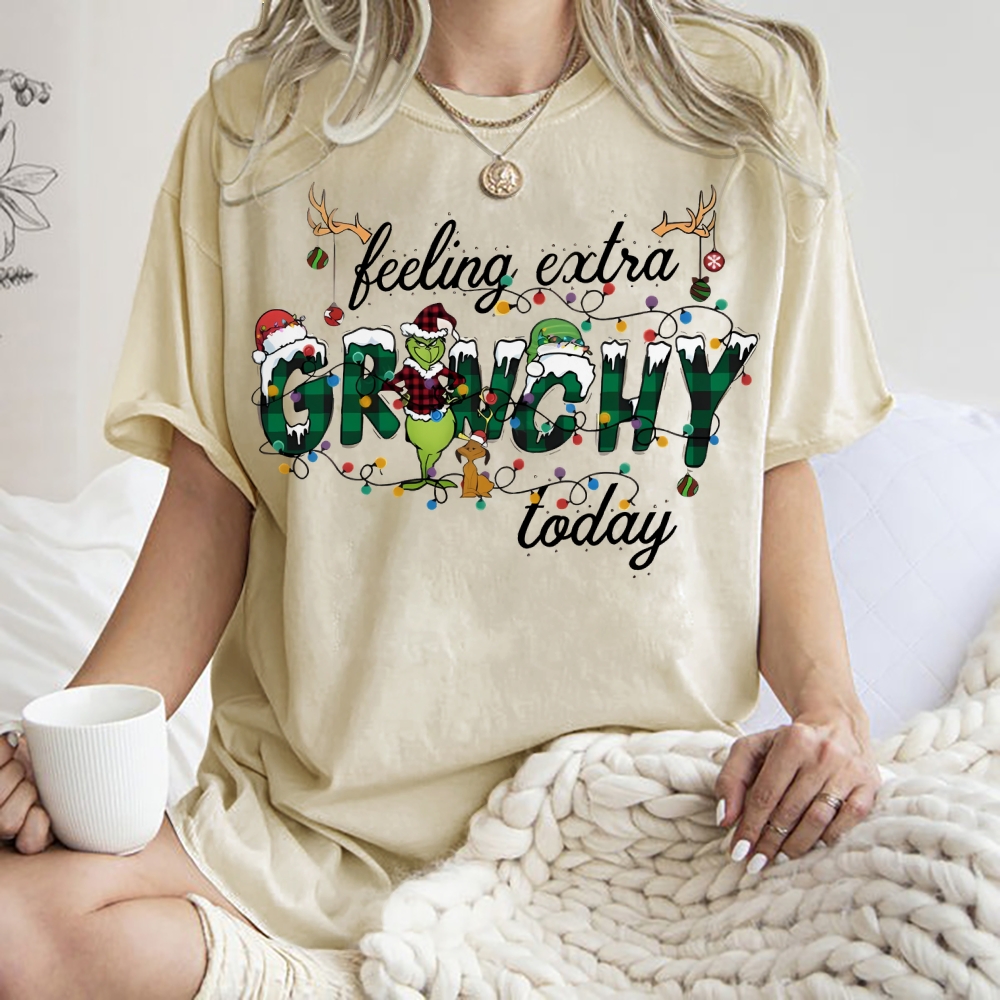 Unisex Christmas Printed Washed Tee
