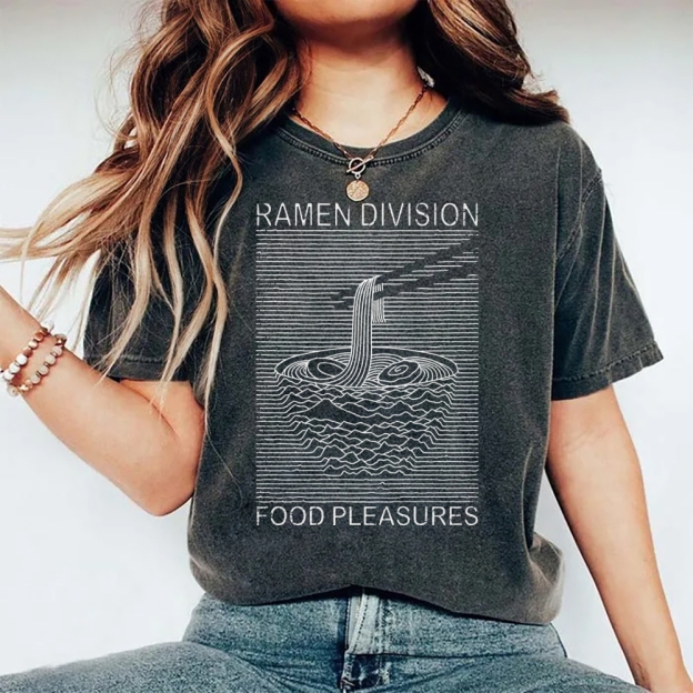 Unisex Food Printed Washed Tee