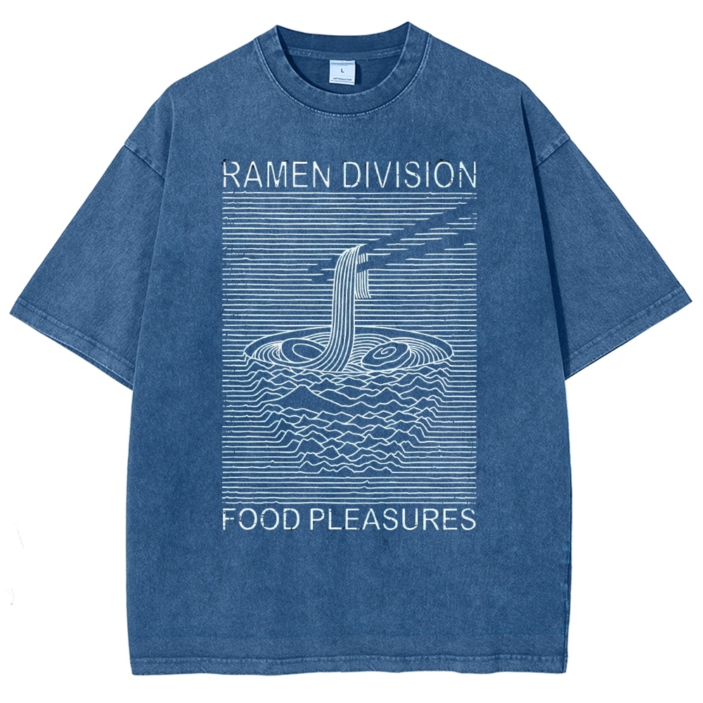 Unisex Food Printed Washed Tee