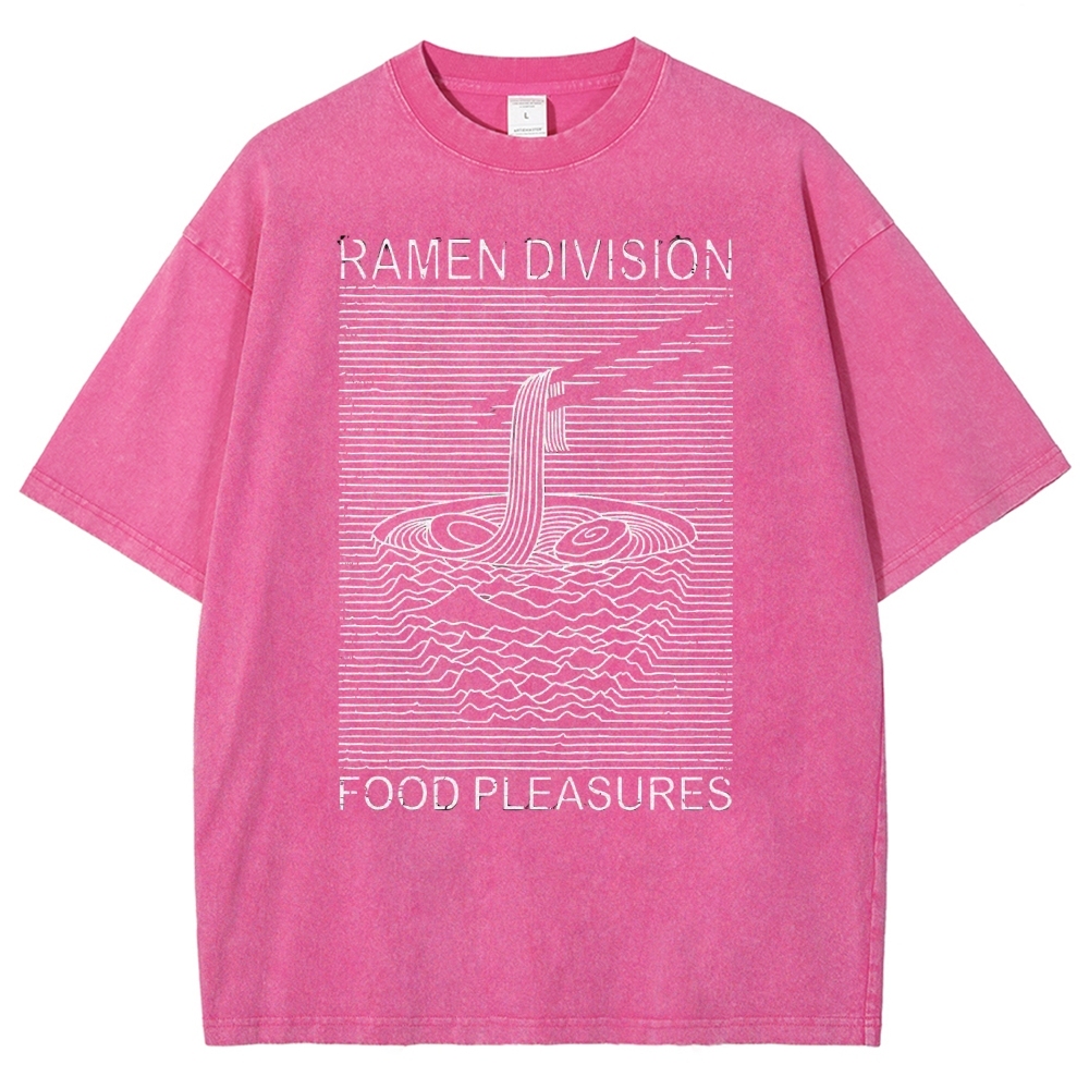 Unisex Food Printed Washed Tee
