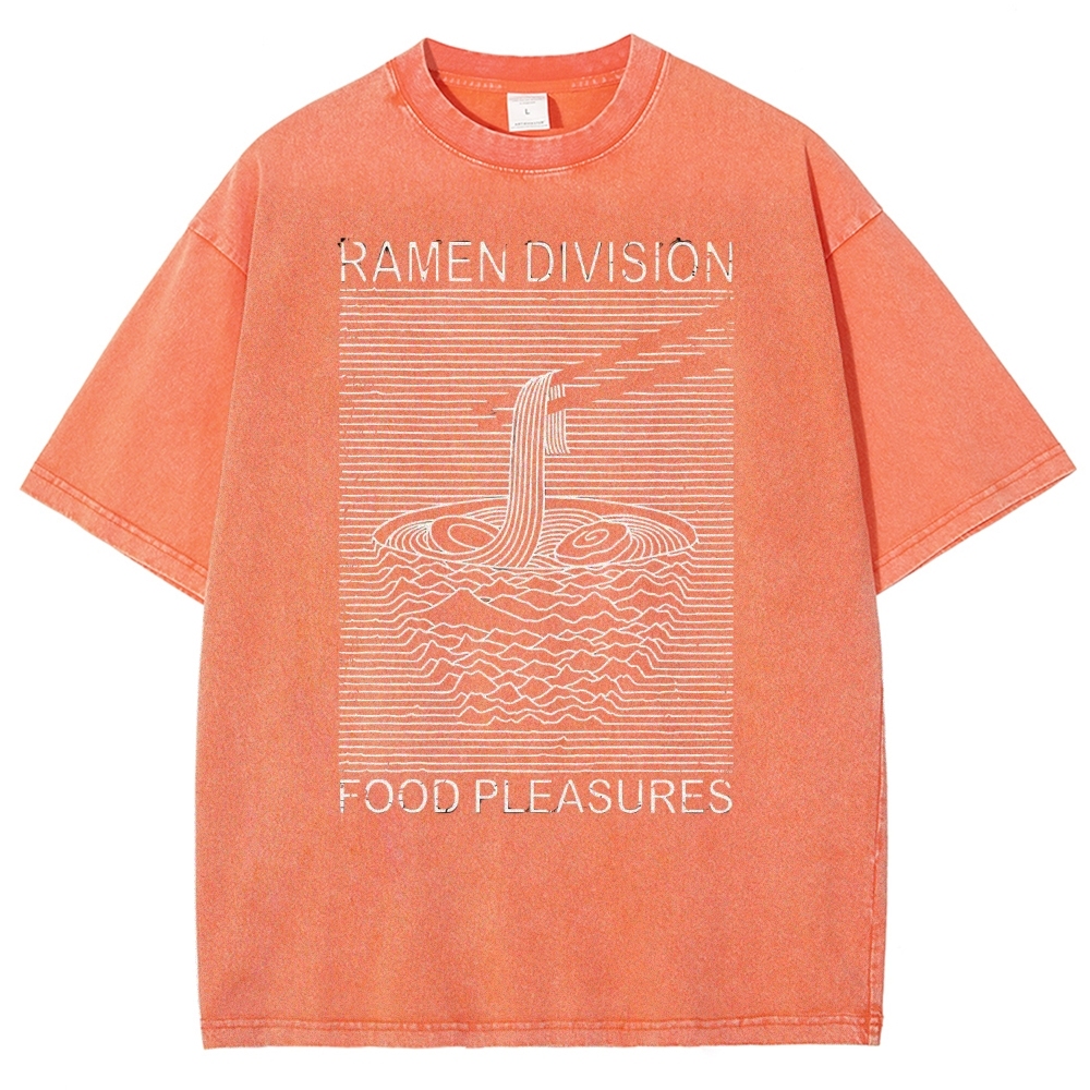 Unisex Food Printed Washed Tee