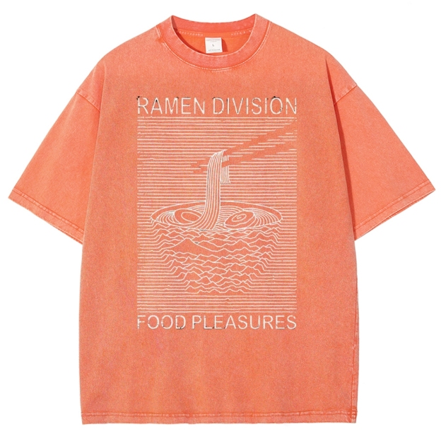 Unisex Food Printed Washed Tee