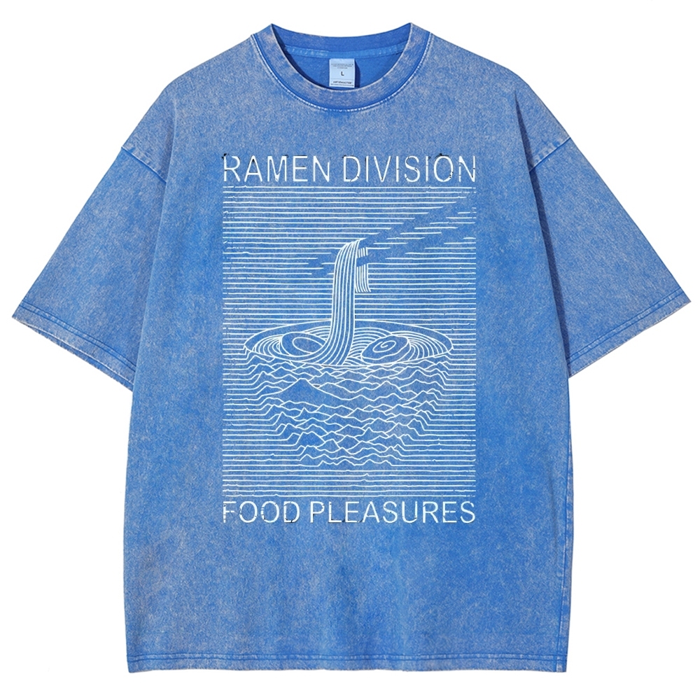 Unisex Food Printed Washed Tee