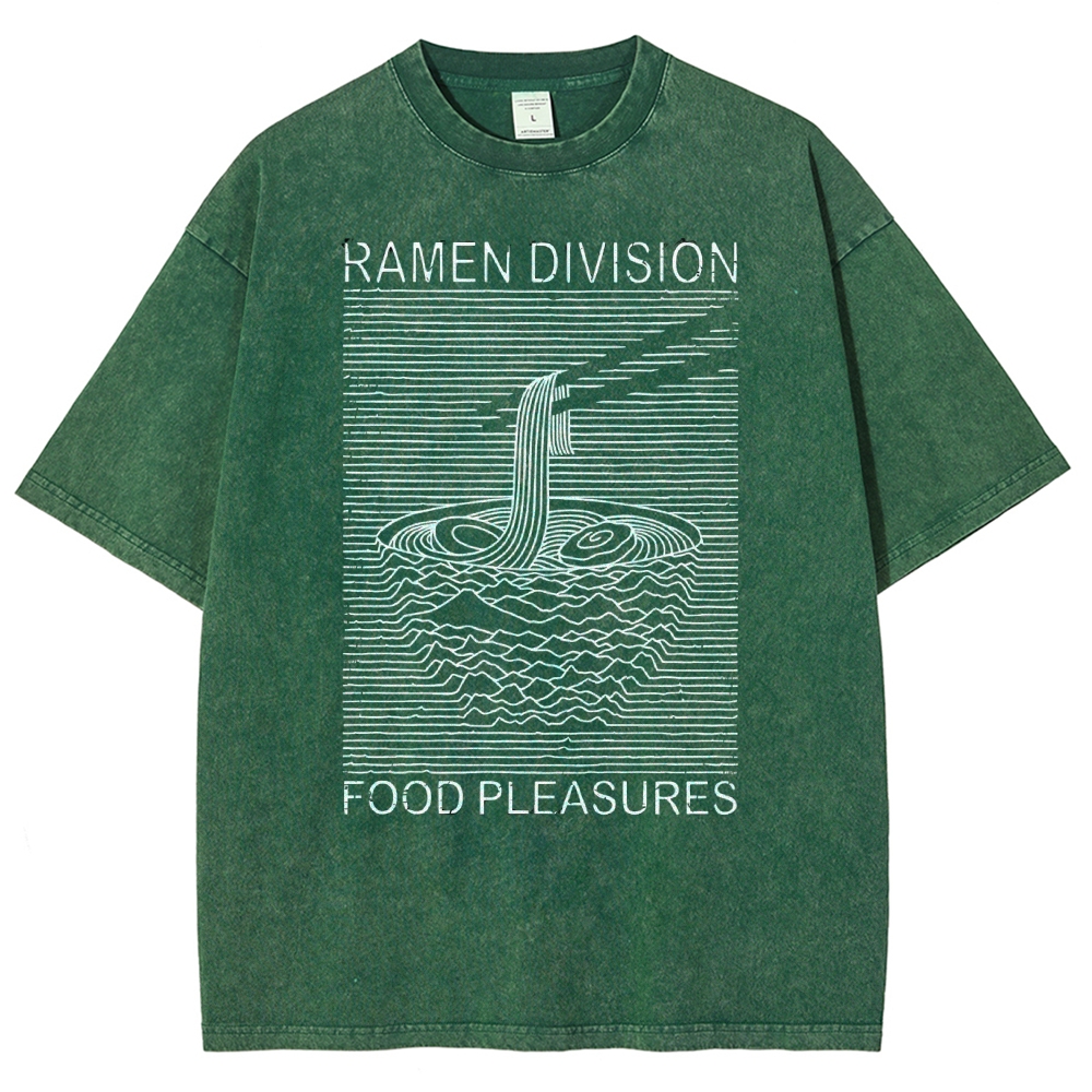 Unisex Food Printed Washed Tee