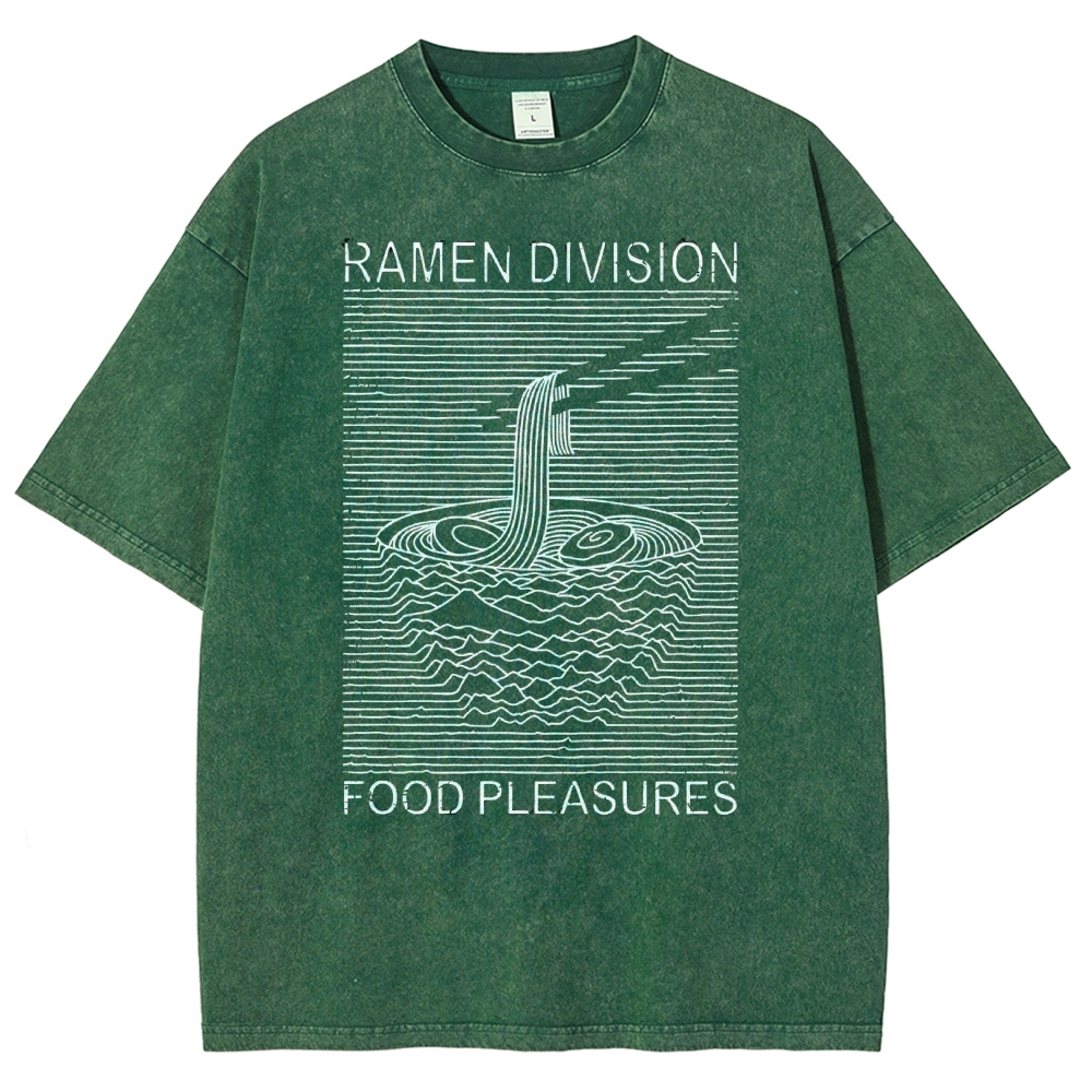 Unisex Food Printed Washed Tee