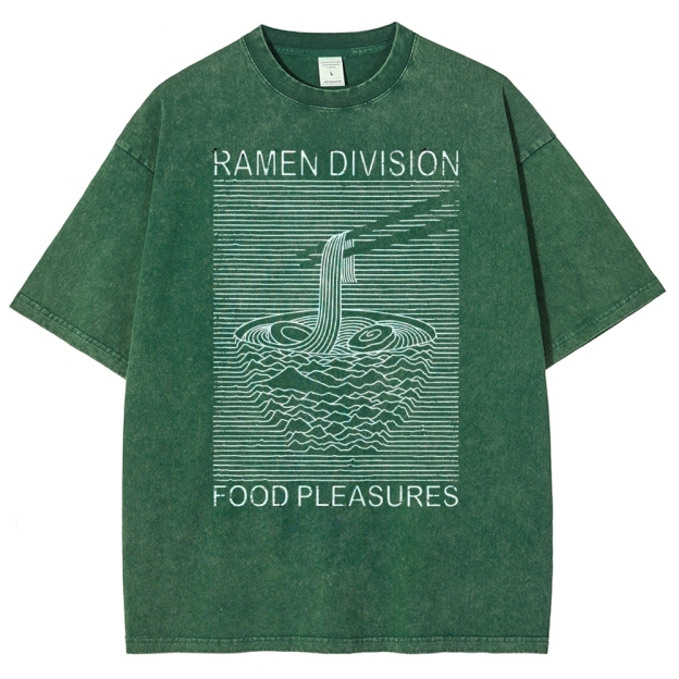 Unisex Food Printed Washed Tee
