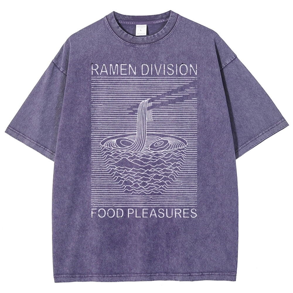 Unisex Food Printed Washed Tee