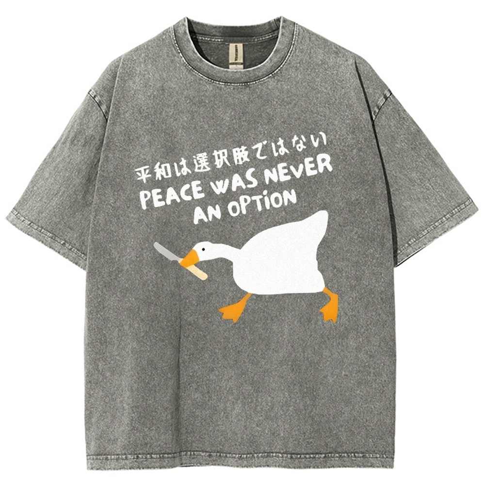 Unisex Goose Printed Washed Tee