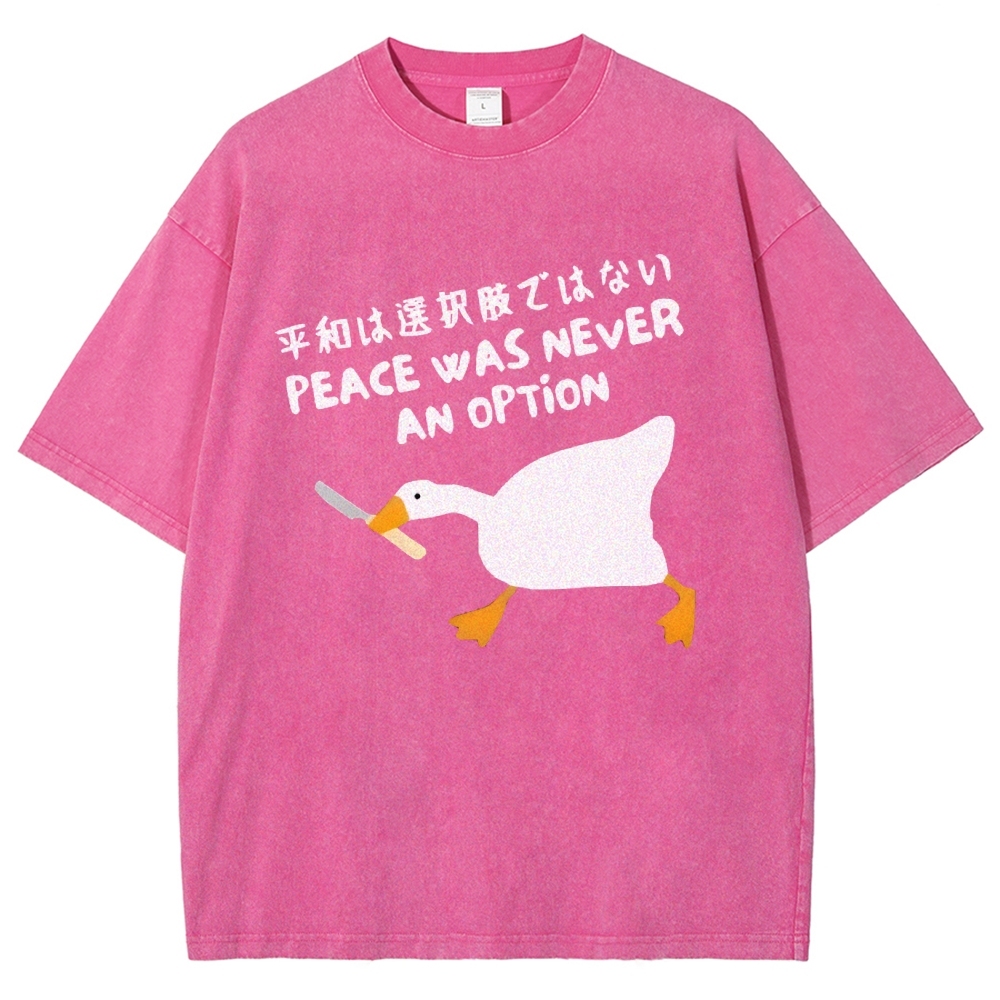 Unisex Goose Printed Washed Tee
