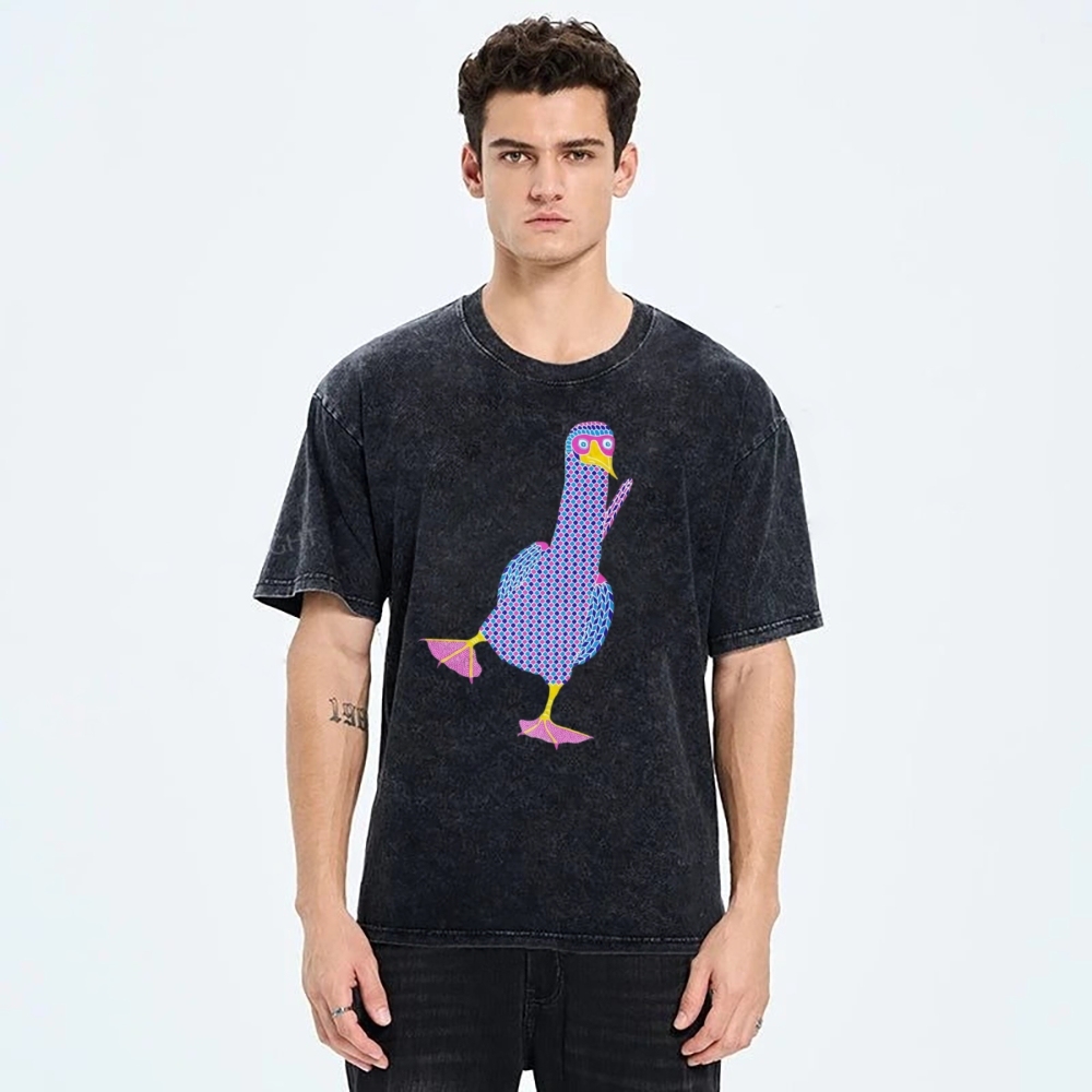 Unisex Geometry Boobie Printed Washed Tee