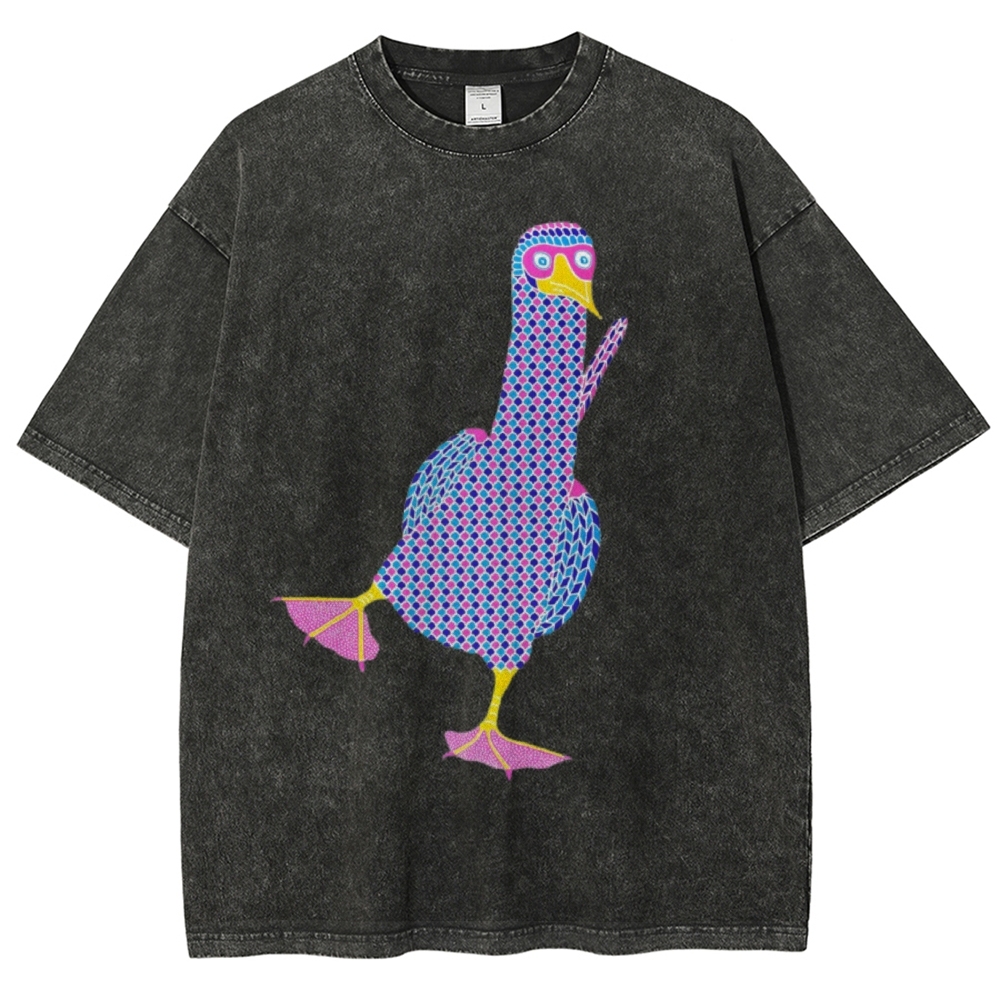 Unisex Geometry Boobie Printed Washed Tee