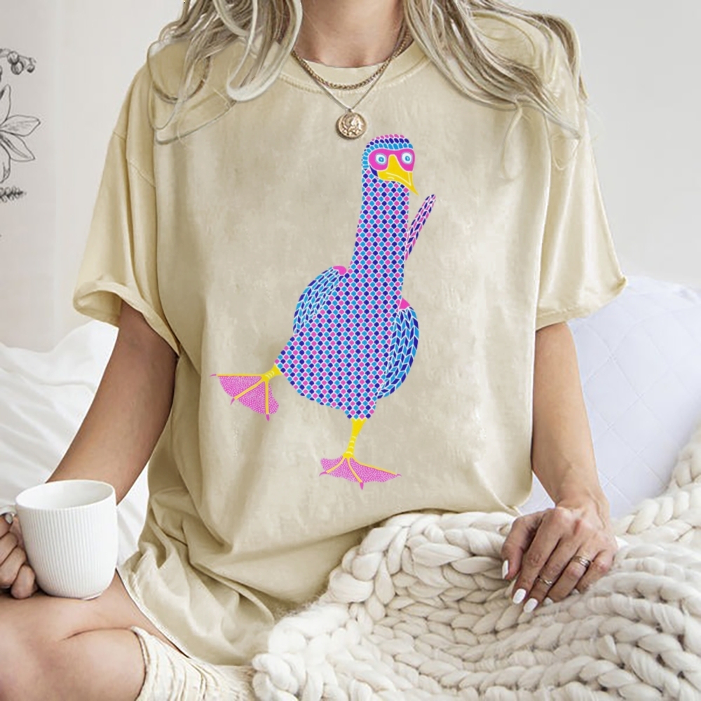 Unisex Geometry Boobie Printed Washed Tee