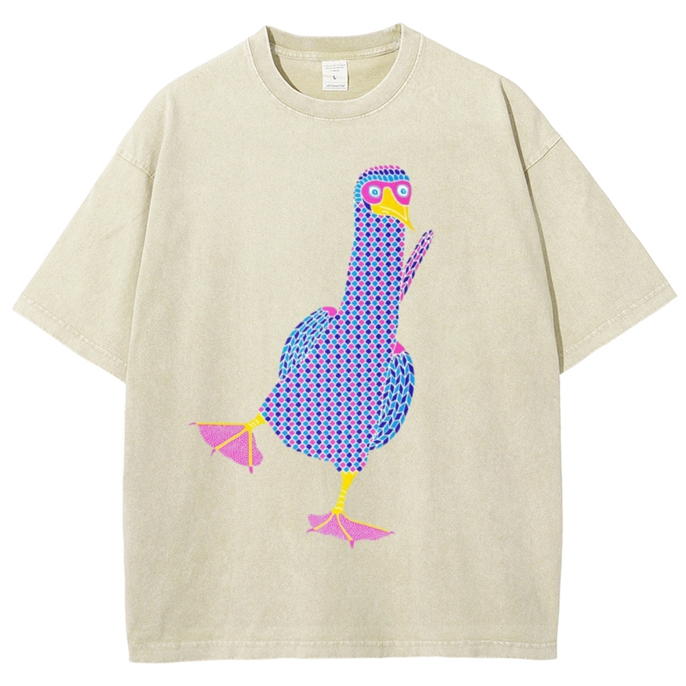 Unisex Geometry Boobie Printed Washed Tee