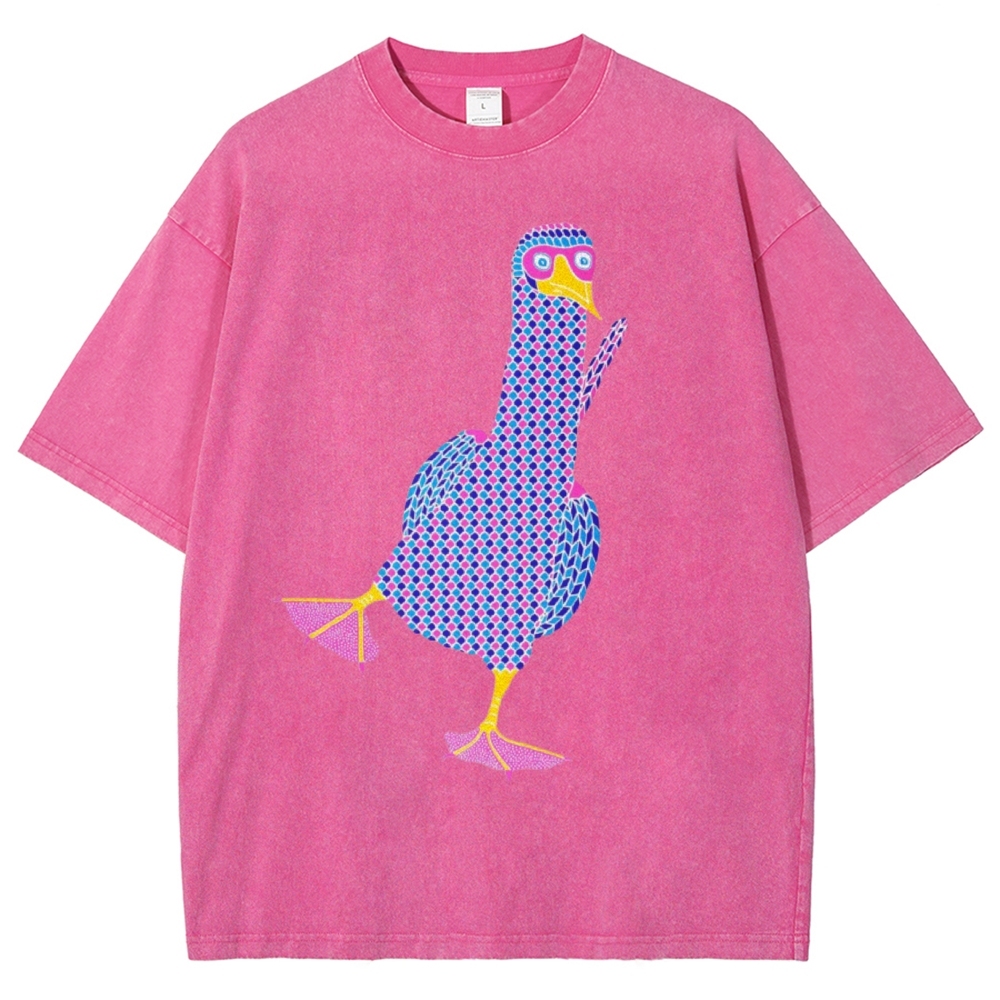 Unisex Geometry Boobie Printed Washed Tee