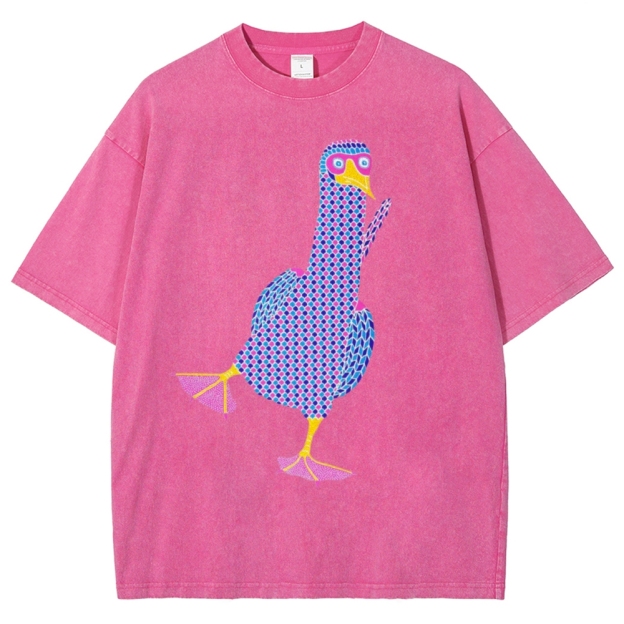 Unisex Geometry Boobie Printed Washed Tee