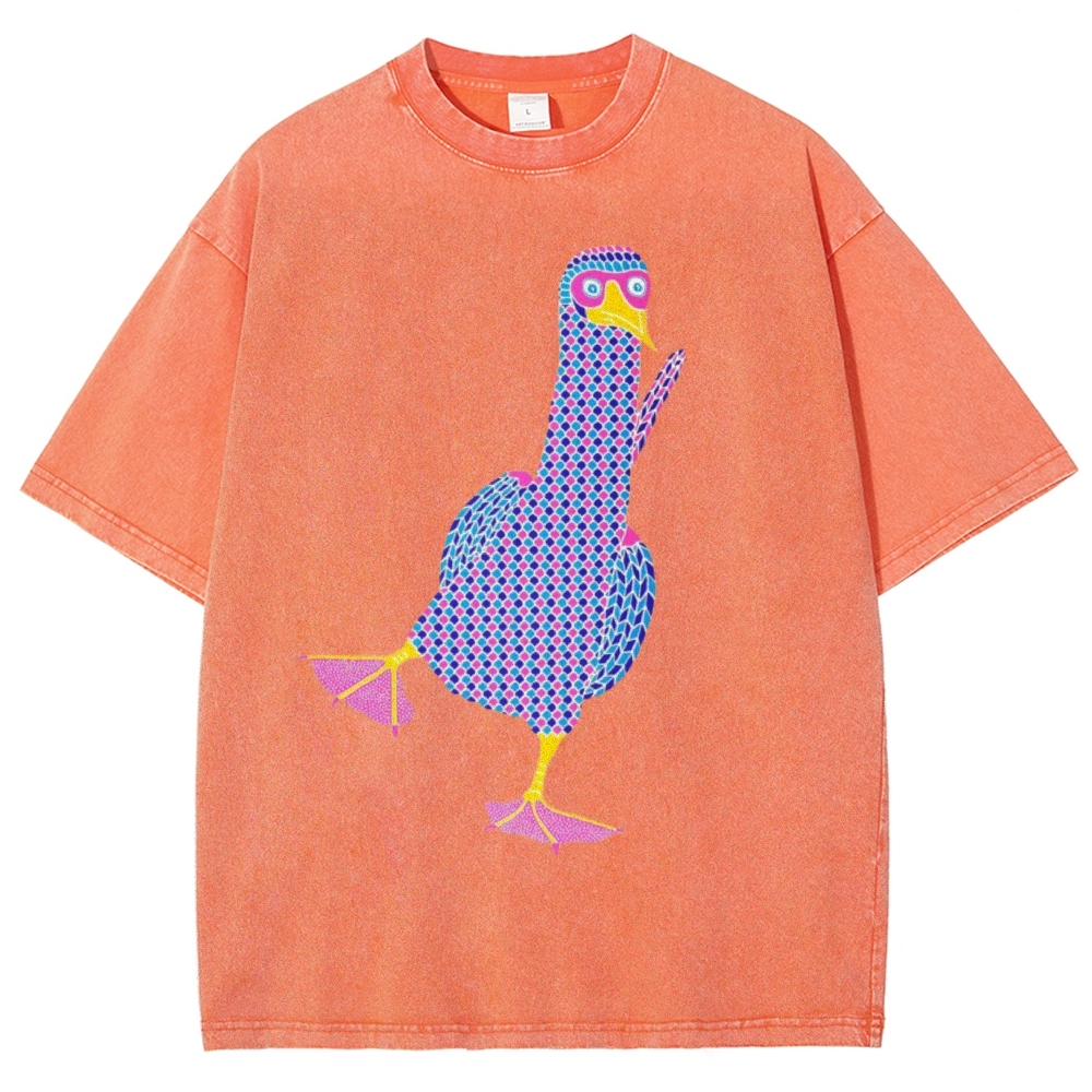 Unisex Geometry Boobie Printed Washed Tee