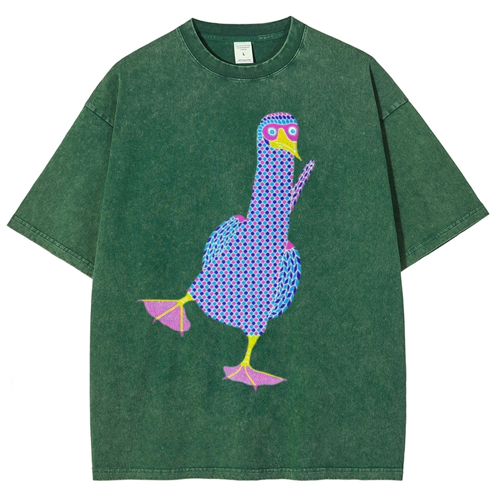 Unisex Geometry Boobie Printed Washed Tee
