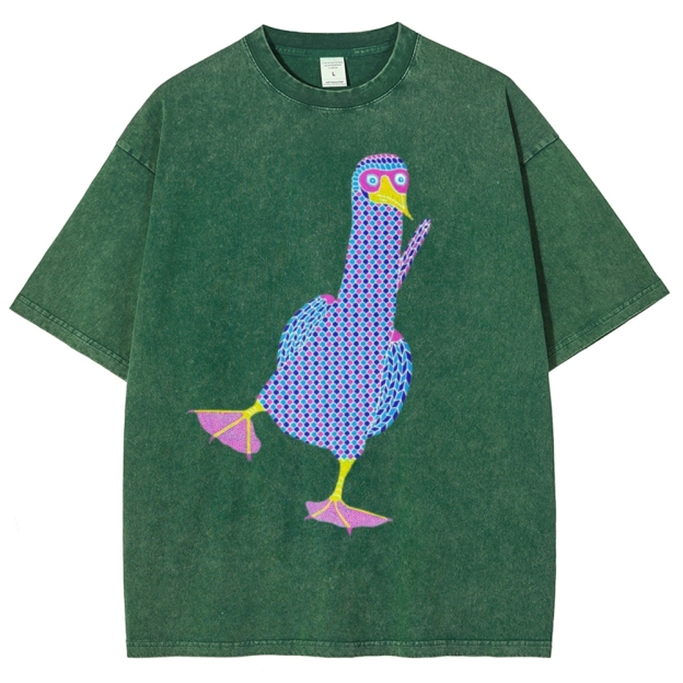 Unisex Geometry Boobie Printed Washed Tee