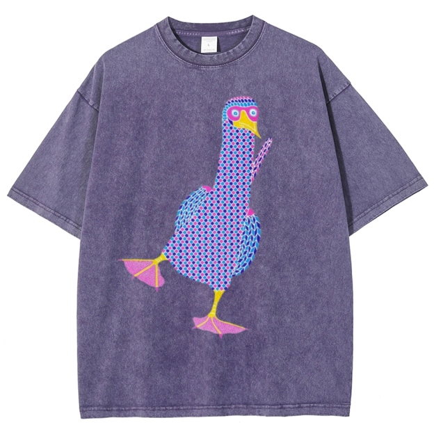 Unisex Geometry Boobie Printed Washed Tee
