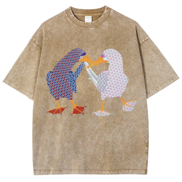 Unisex Geometry Boobie Printed Washed Tee