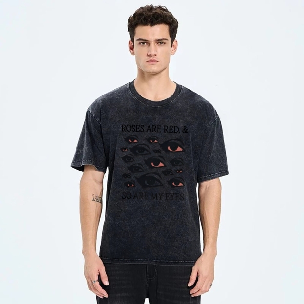 Red Eyes Art Design Unisex Washed T-shirt