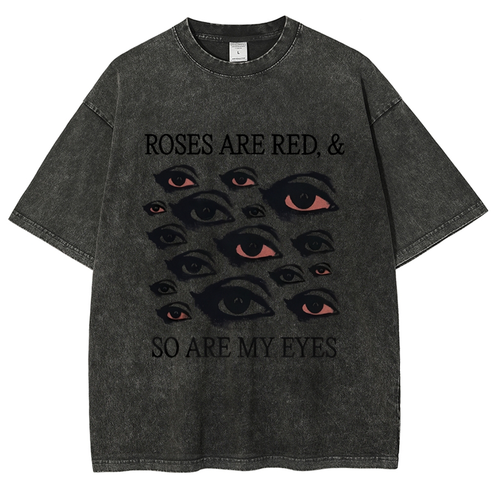 Red Eyes Art Design Unisex Washed T-shirt