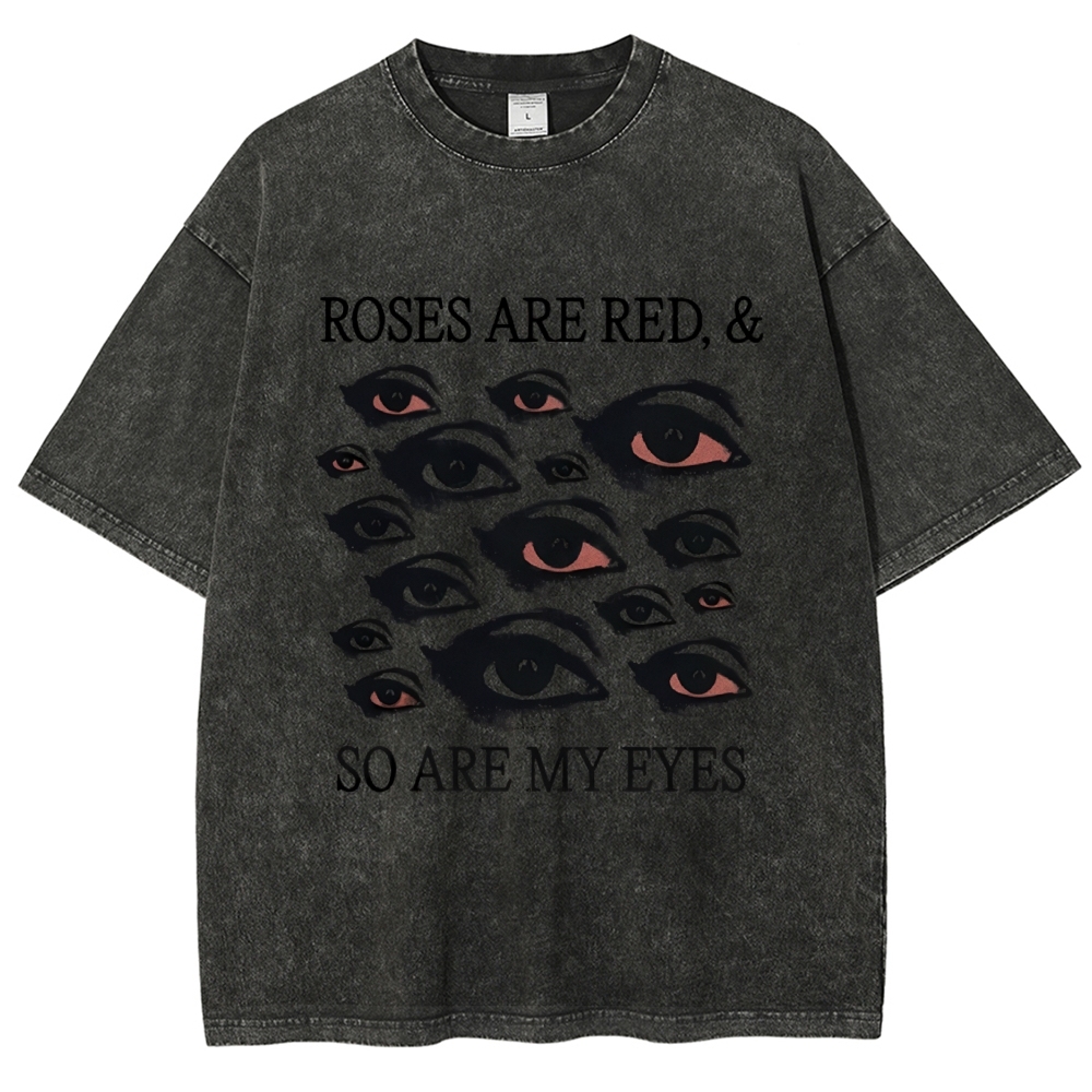 Red Eyes Art Design Unisex Washed T-shirt