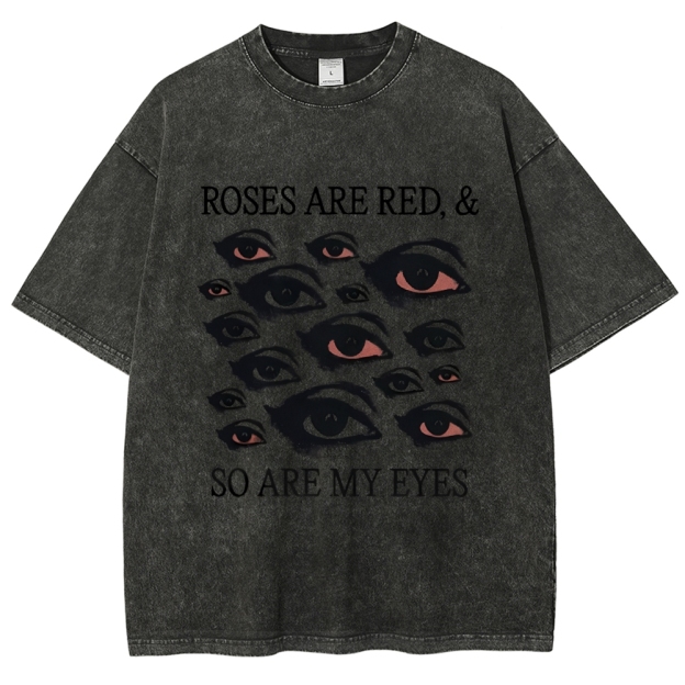 Red Eyes Art Design Unisex Washed T-shirt