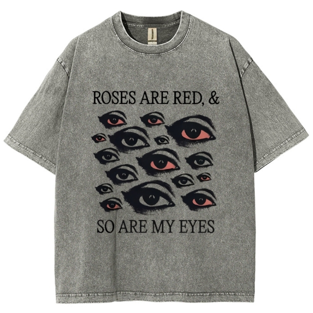 Red Eyes Art Design Unisex Washed T-shirt