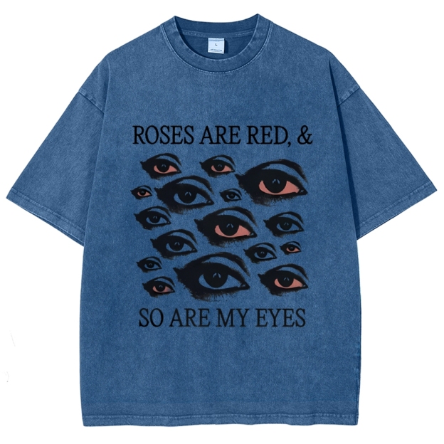 Red Eyes Art Design Unisex Washed T-shirt