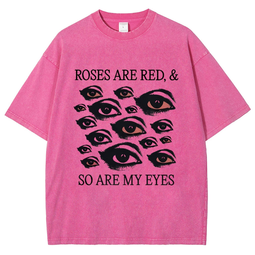 Red Eyes Art Design Unisex Washed T-shirt