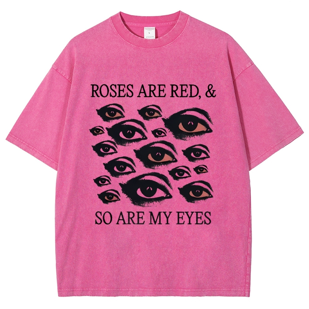 Red Eyes Art Design Unisex Washed T-shirt
