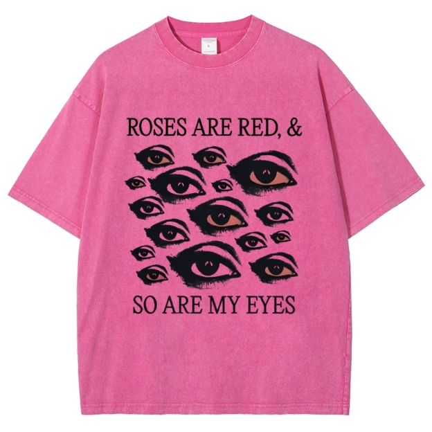 Red Eyes Art Design Unisex Washed T-shirt