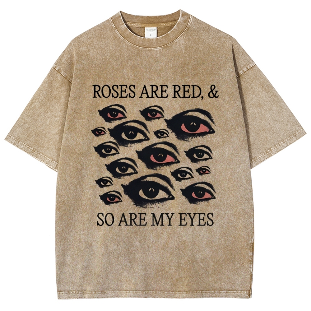 Red Eyes Art Design Unisex Washed T-shirt