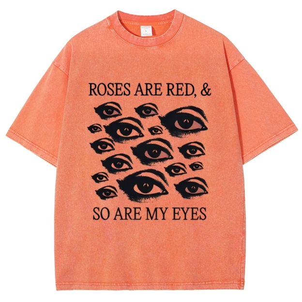 Red Eyes Art Design Unisex Washed T-shirt