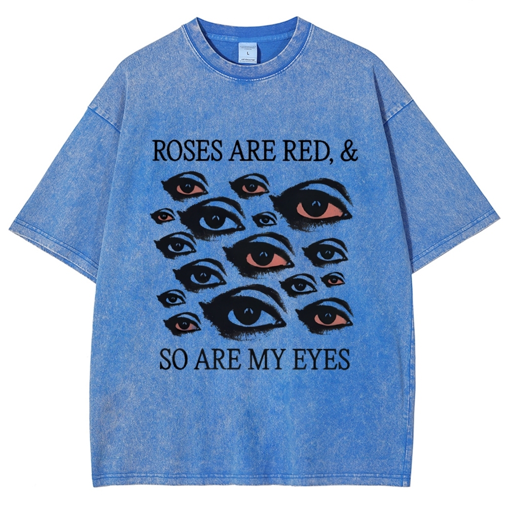 Red Eyes Art Design Unisex Washed T-shirt