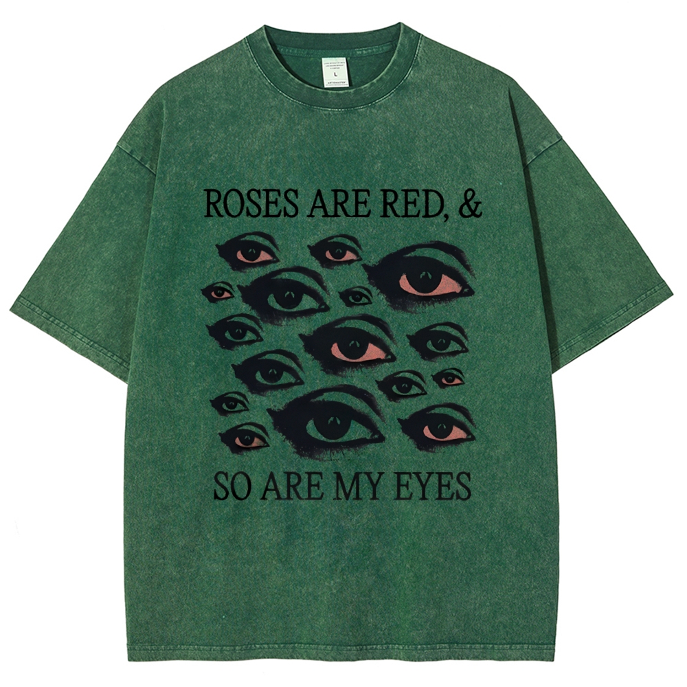 Red Eyes Art Design Unisex Washed T-shirt